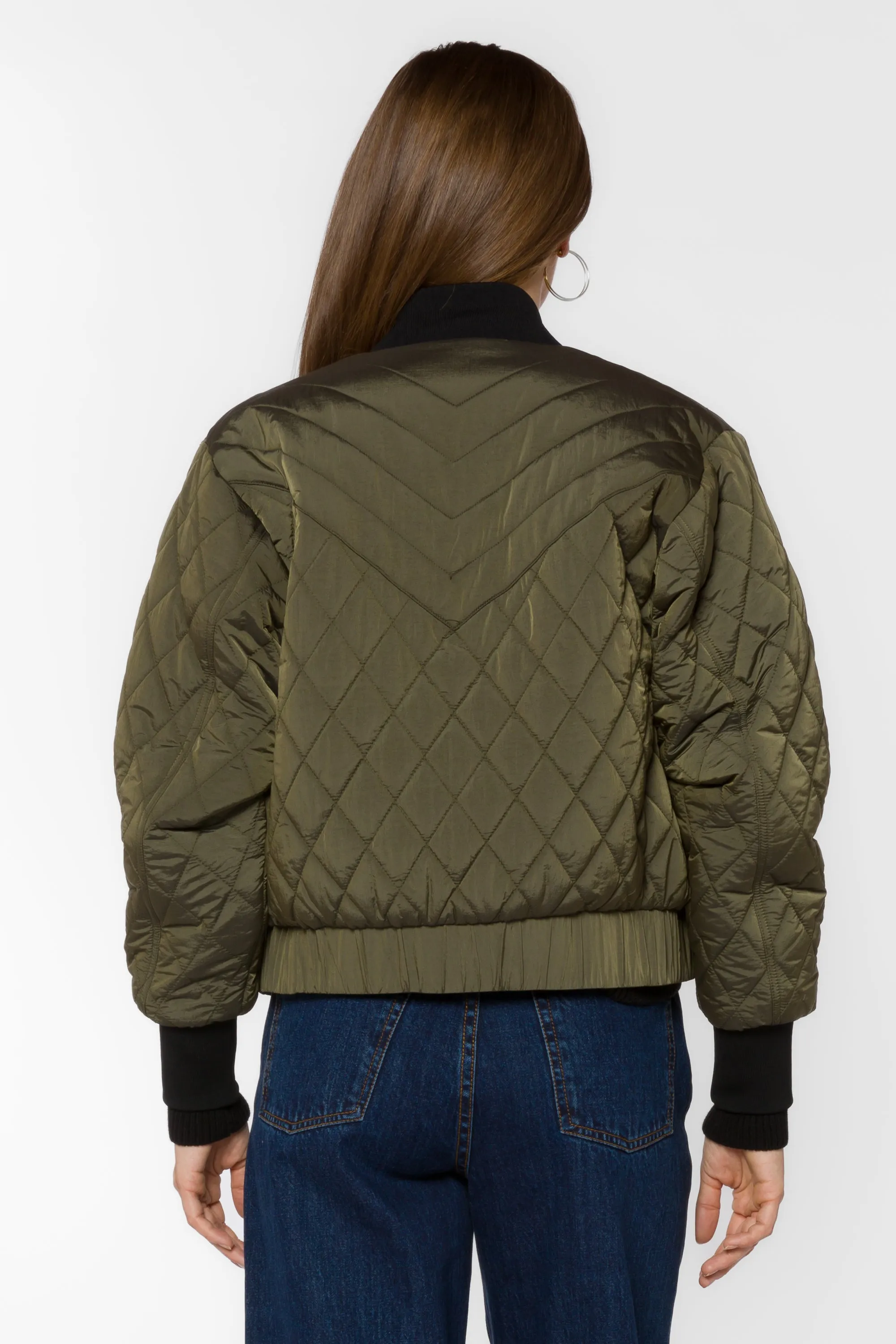 Sakura Army Green Bomber Jacket