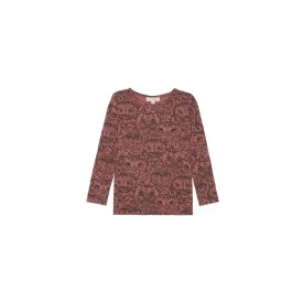 SGBella L/S Baby Blouse Owl - Dark Red (Burlwood)