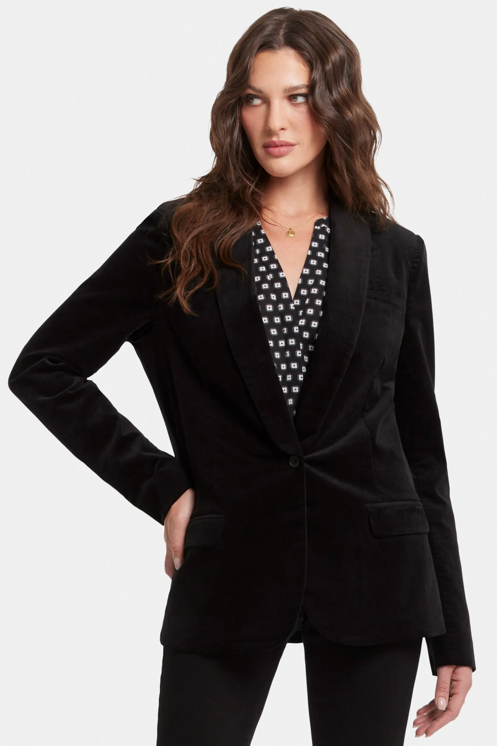 Smoking Blazer Katoenfluweel Zwart | Black