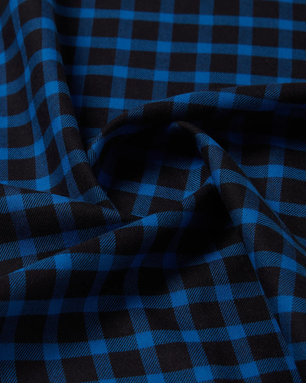 Somelos Brushed Twill Checked Shirt - Navy