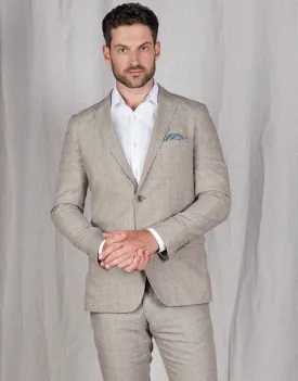 Split Beige & Grey Check Suit