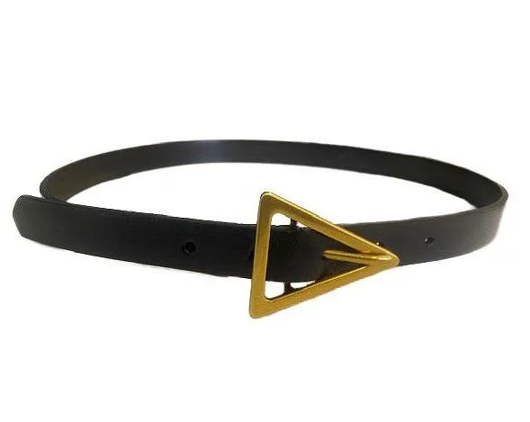 Sunbury | Black Genuine Leather Belt with Triangle Buckle