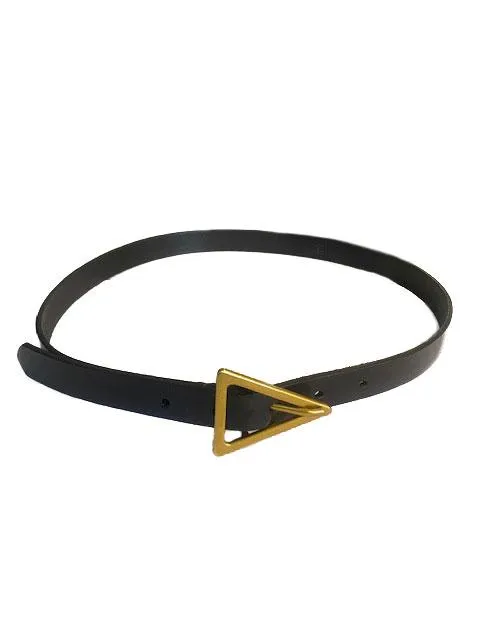 Sunbury | Black Genuine Leather Belt with Triangle Buckle