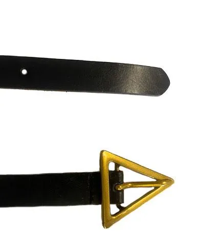 Sunbury | Black Genuine Leather Belt with Triangle Buckle