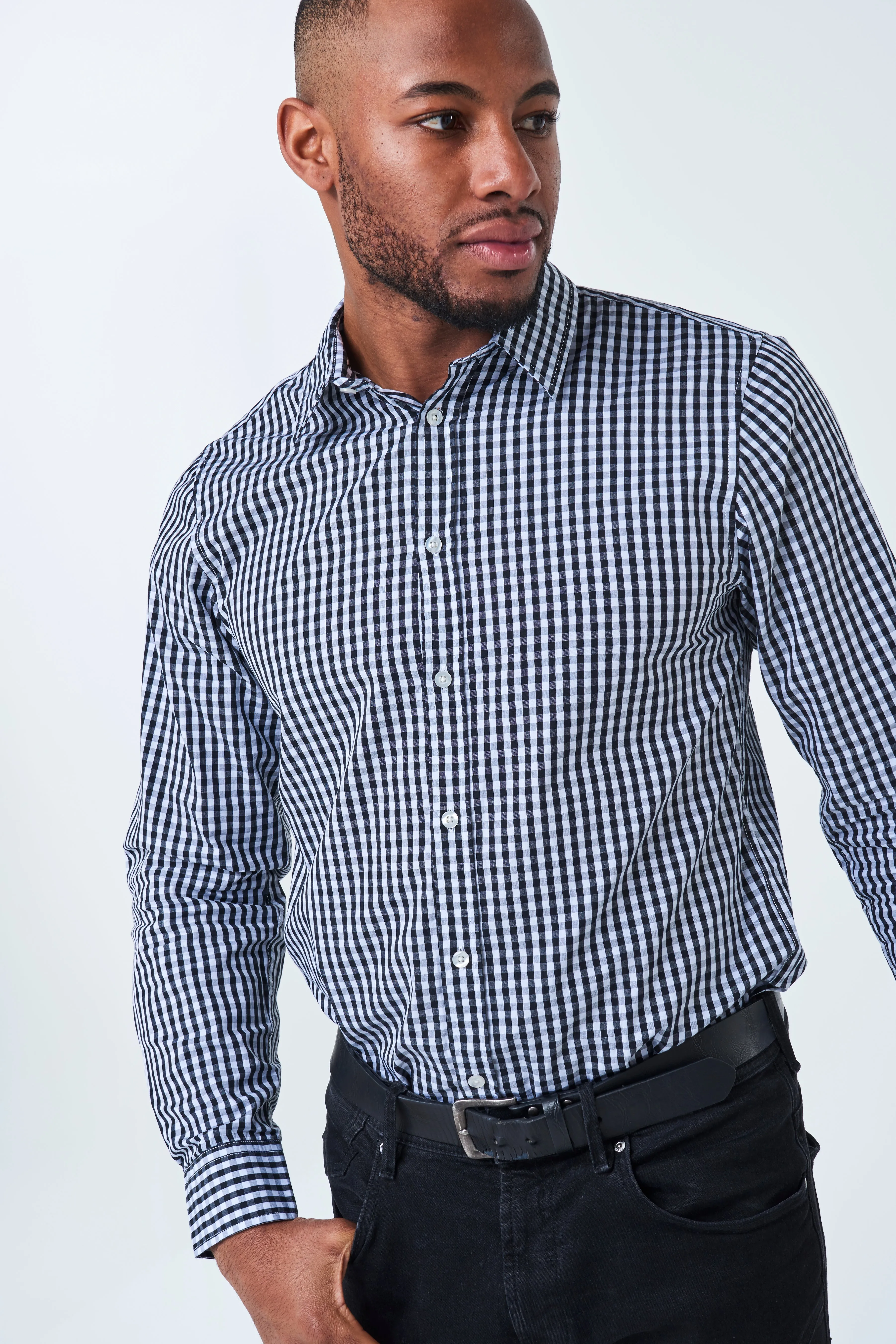 TEDDY Men's Essential Gingham Shirt - Long or Short Sleeve (Early Bird Baristas)