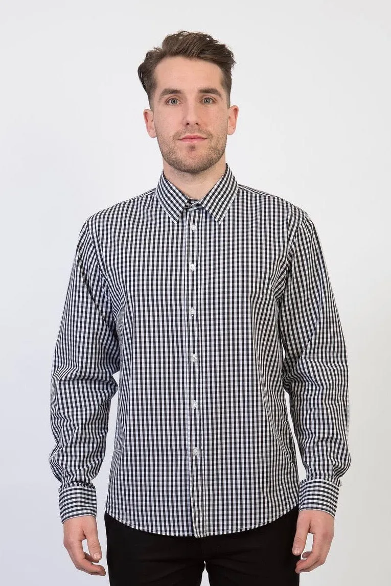 TEDDY Men's Essential Gingham Shirt - Long or Short Sleeve (Early Bird Baristas)