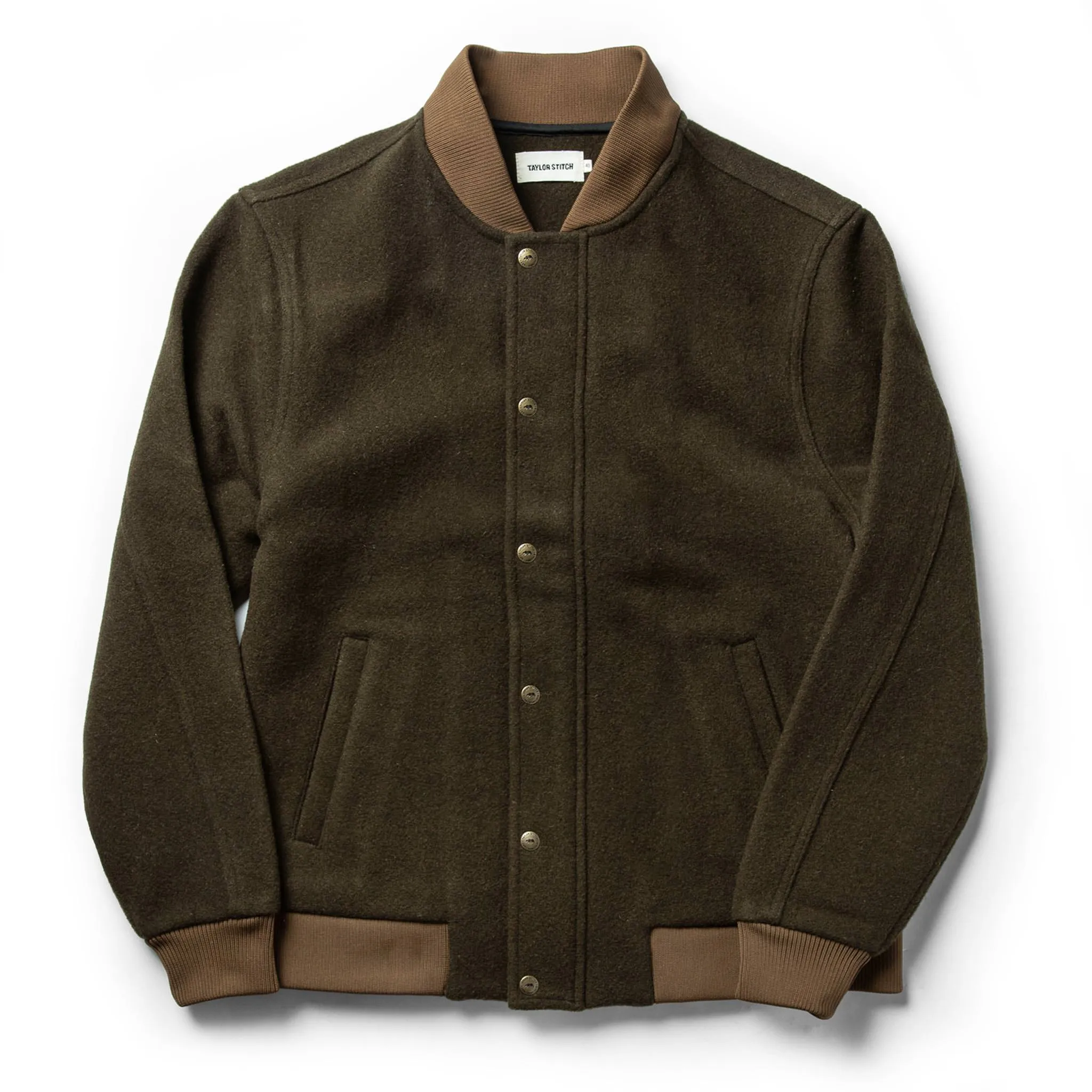 The Bomber Jacket in Olive Wool