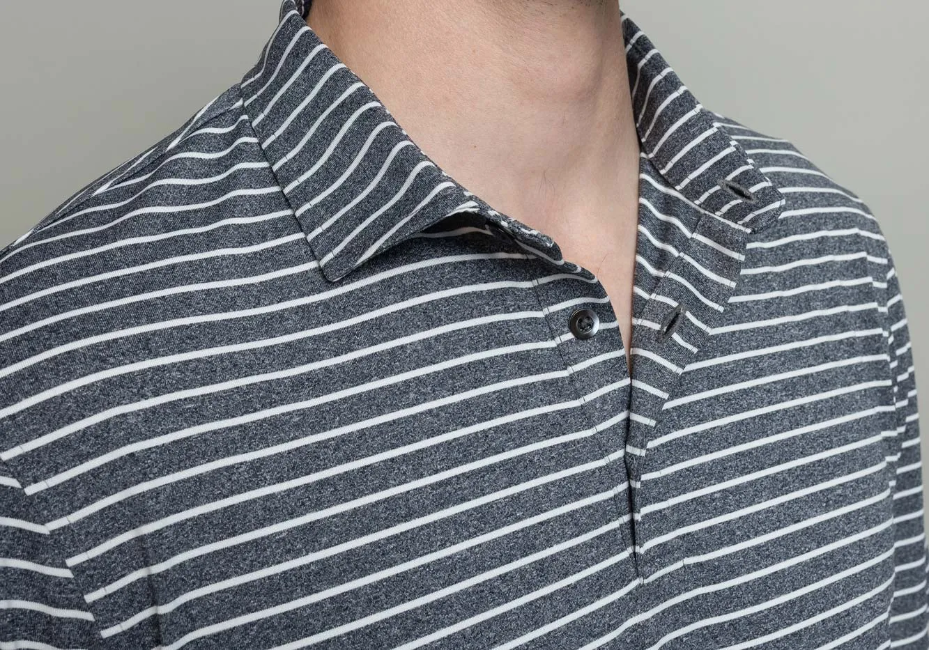 The Dark Blue Heather Dover Jersey Stripe Custom Polo