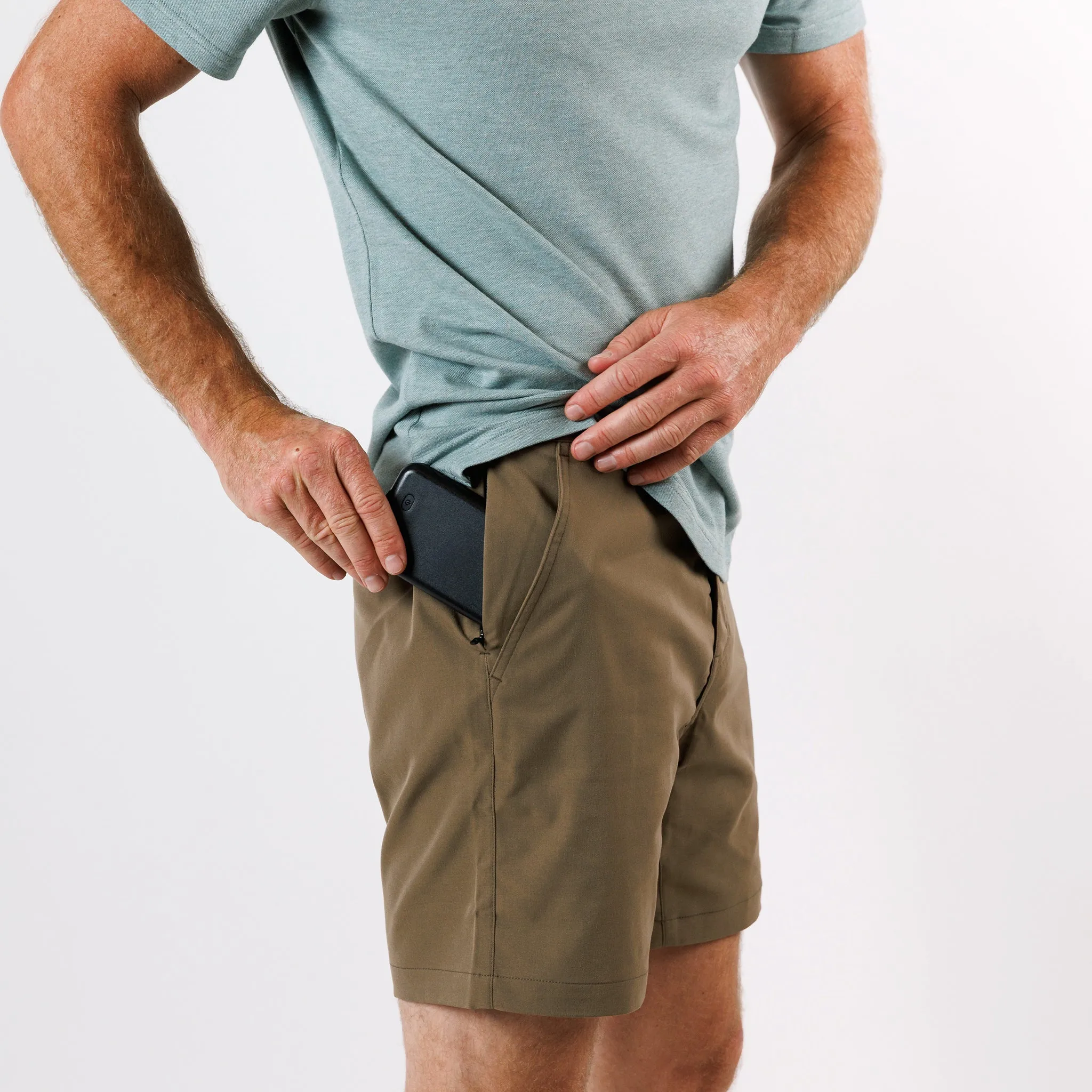 Tour Short in Olive Khaki