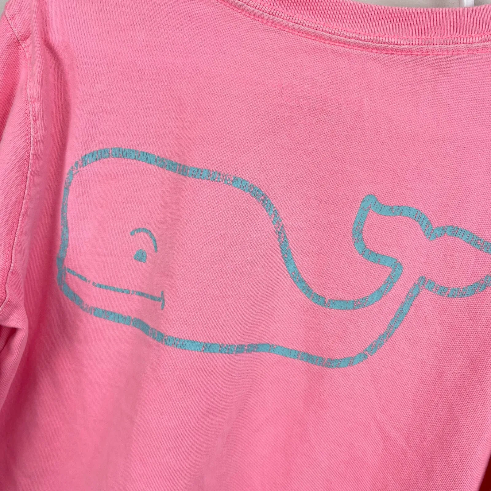 Vineyard Vines Long Sleeve Pink Pocket Whale Tee Small 7-8