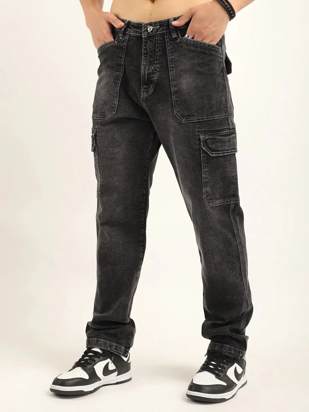 Wales Dark Grey Denim Cargo