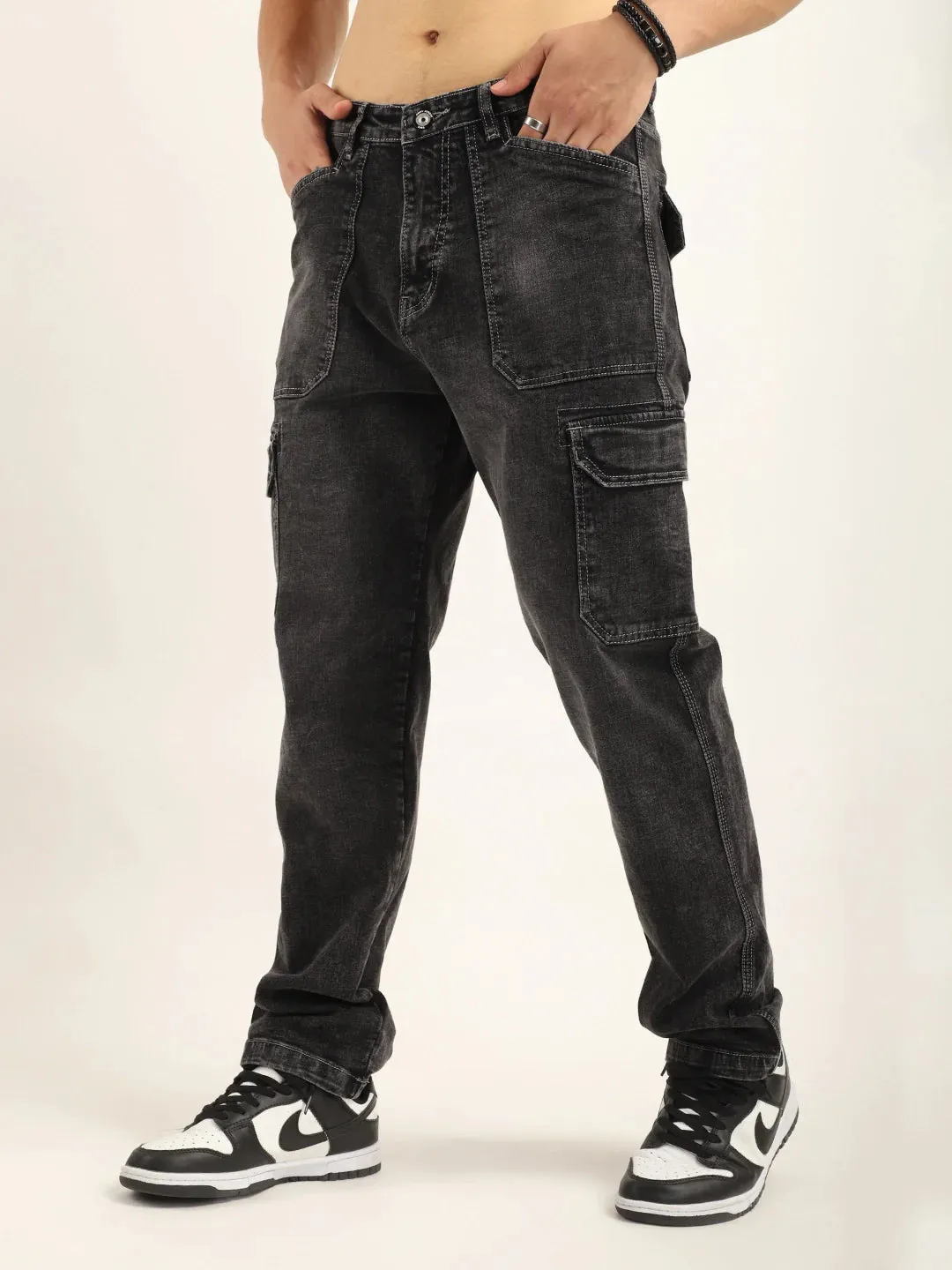 Wales Dark Grey Denim Cargo