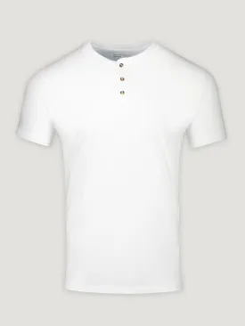 White Short Sleeve Henley