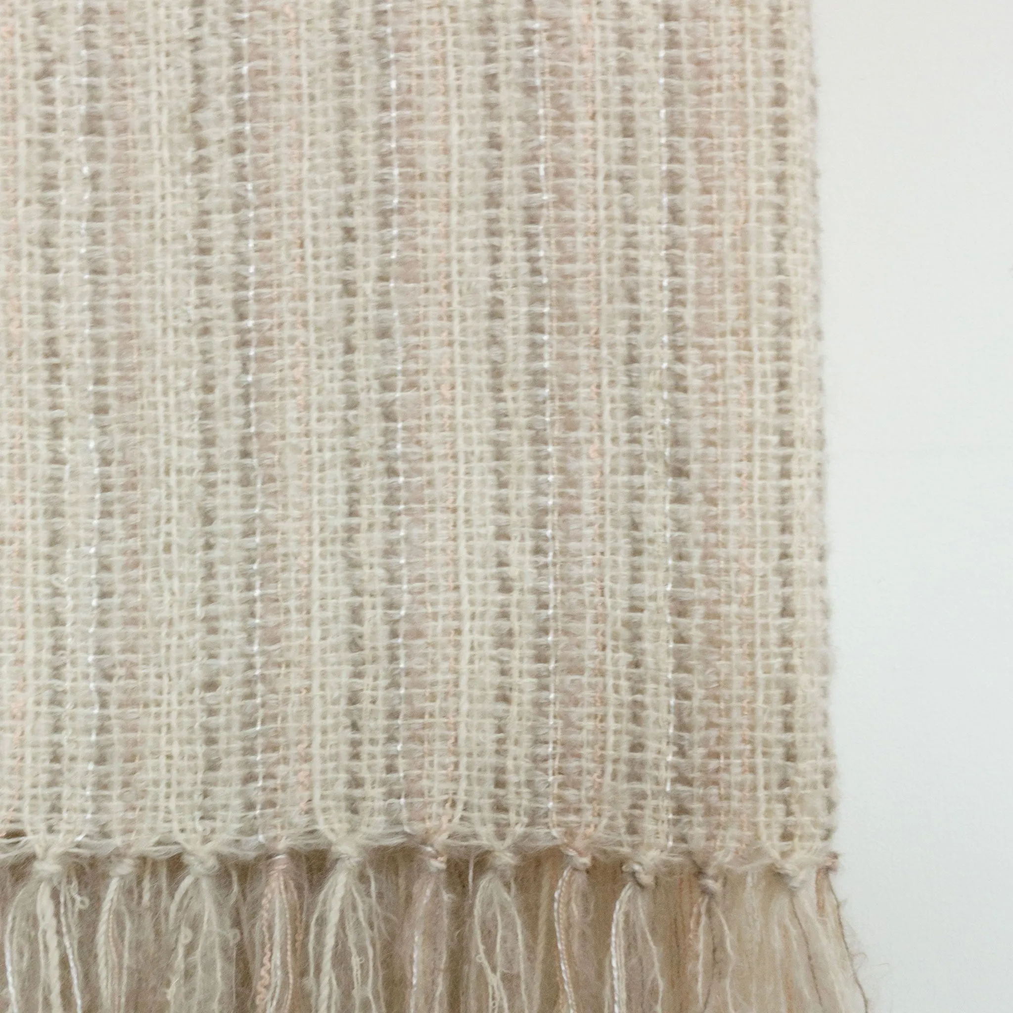 Windswept Ivory Handwoven Multi-Fiber Throw