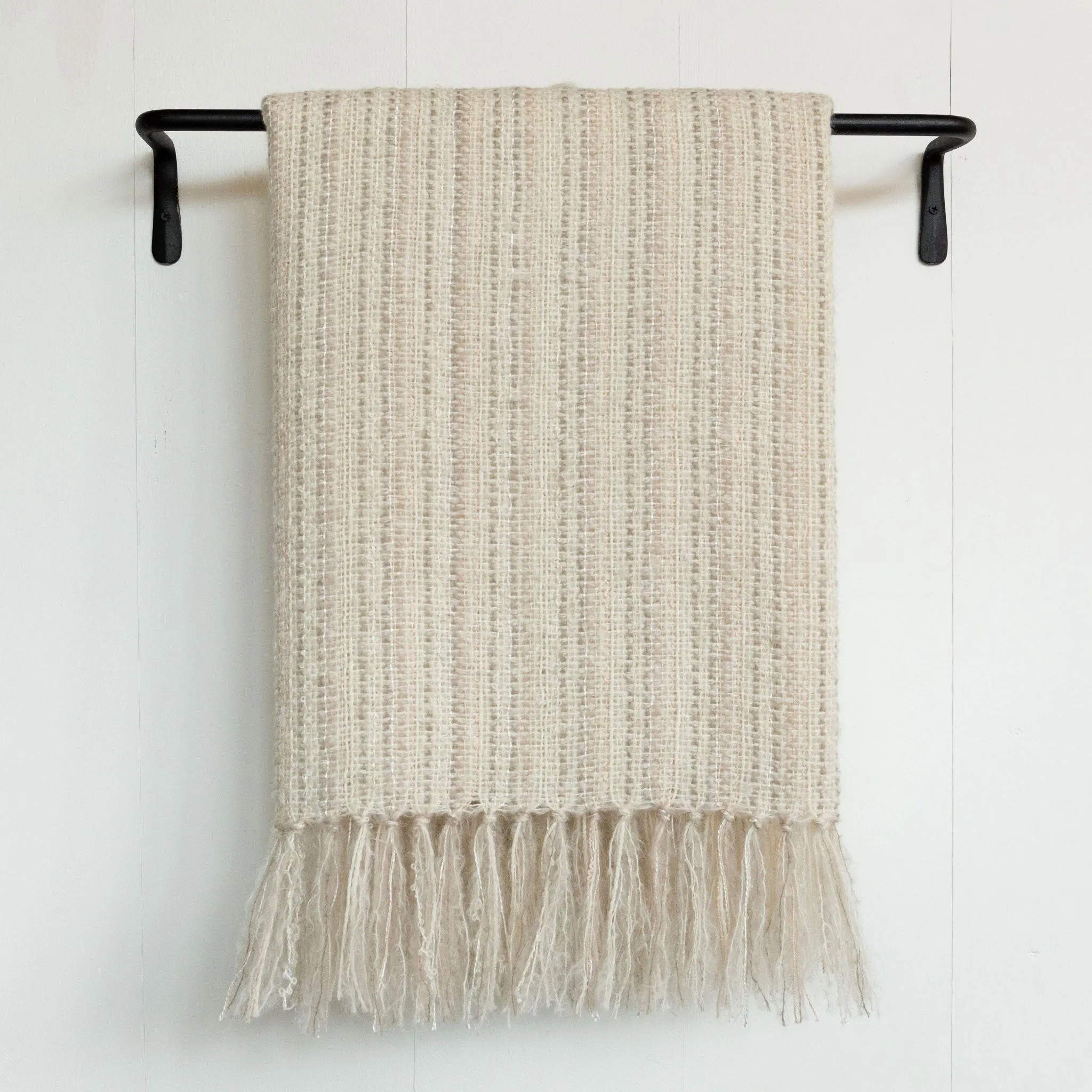 Windswept Ivory Handwoven Multi-Fiber Throw