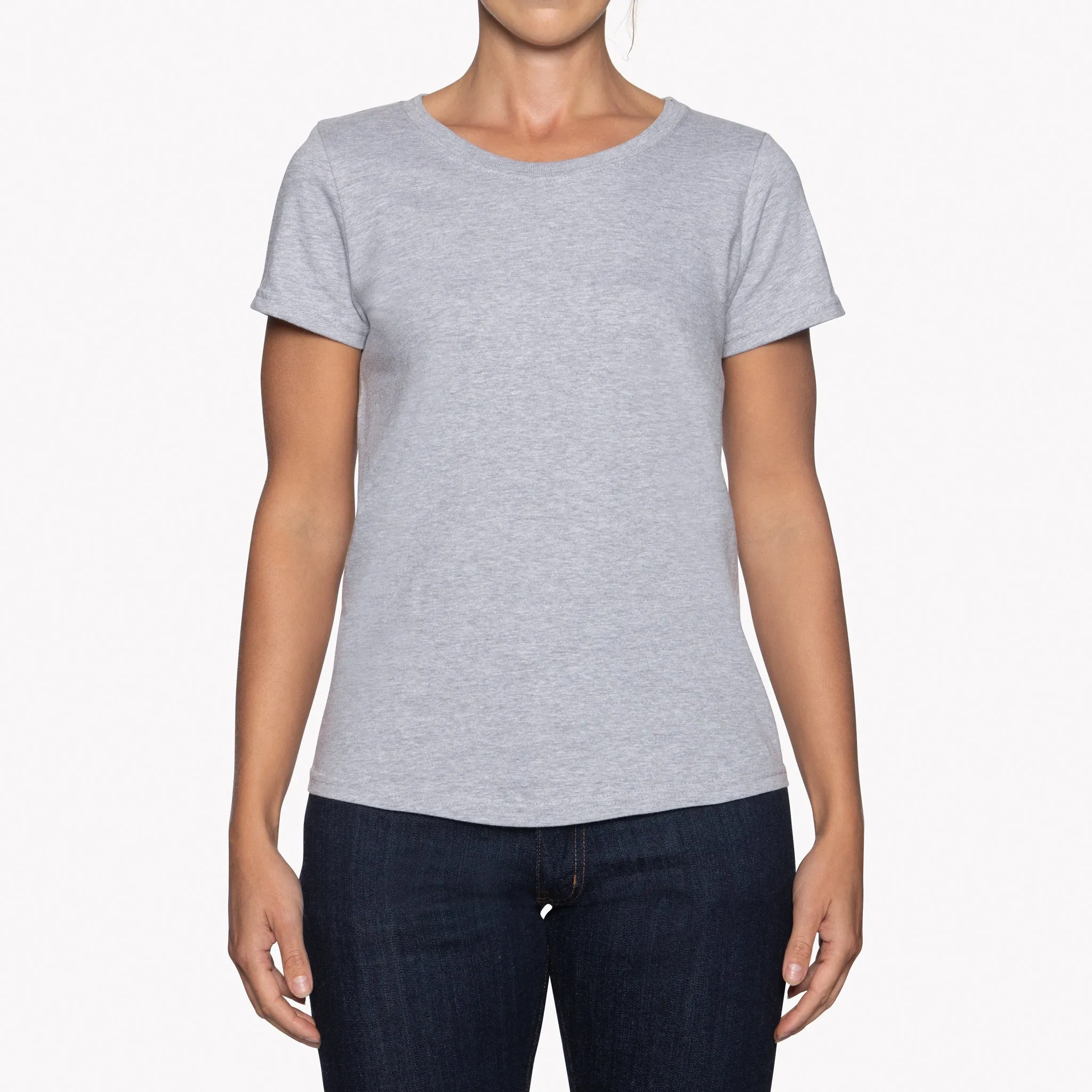 Women's -Circular Knit Ballet Tee - Double Ring-Spun Cotton - Heather Grey