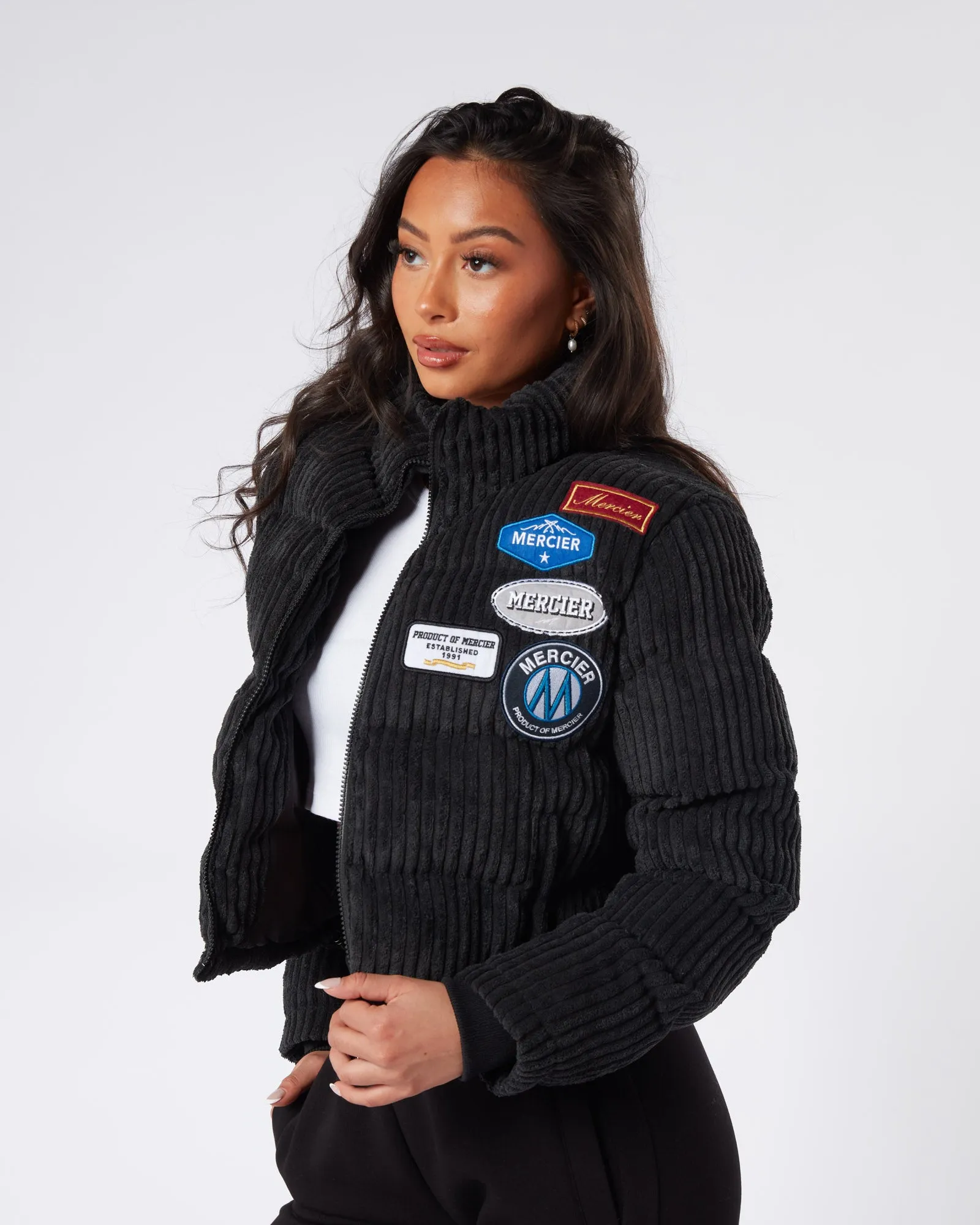 Womens Cord Black OG Badge Jacket