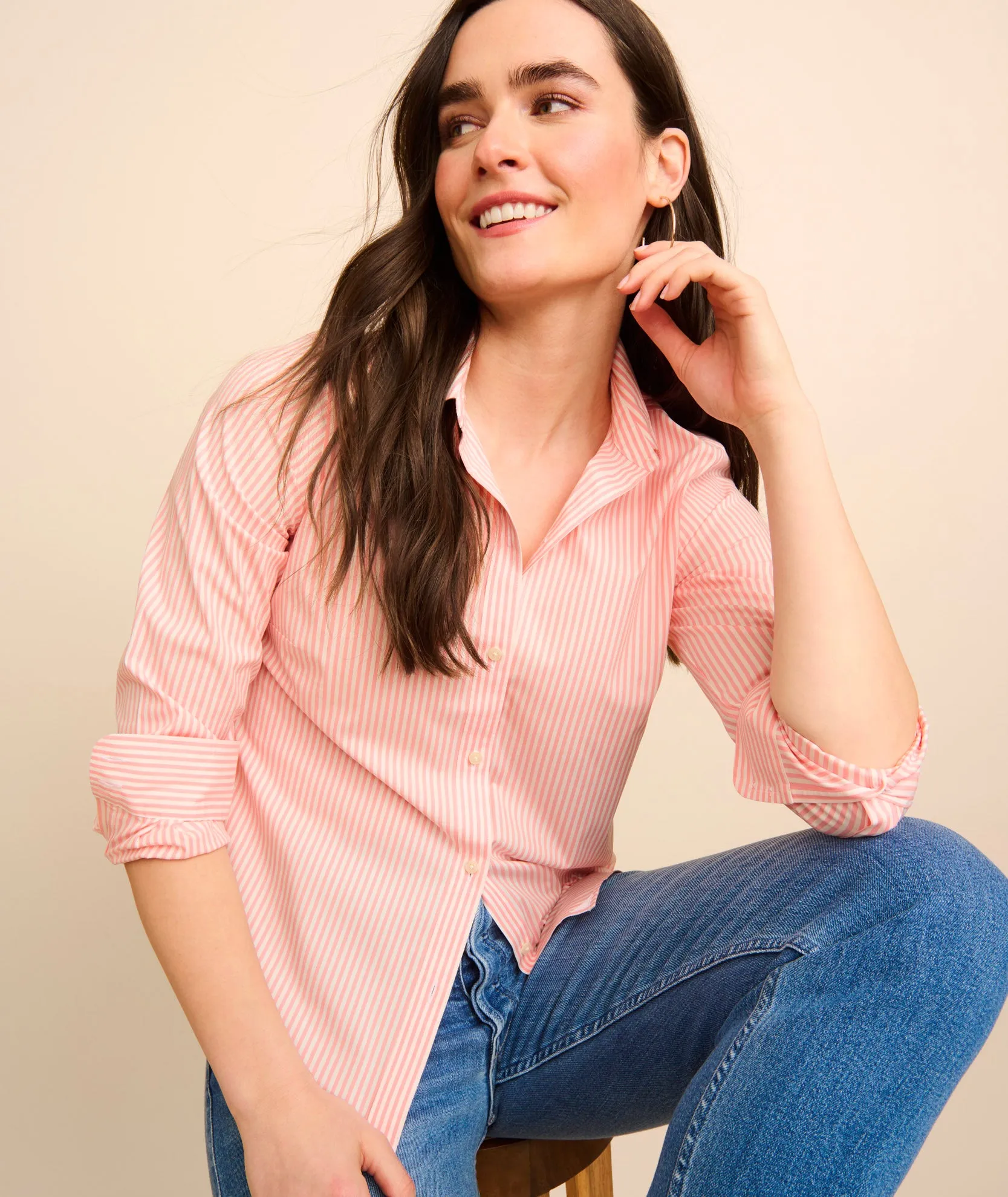 Wrinkle-Free Stretch Cotton Bella Shirt